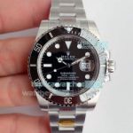 Noob Factory V11 New Replica Rolex Black Submariner 116610LV Swiss 3135 Watch